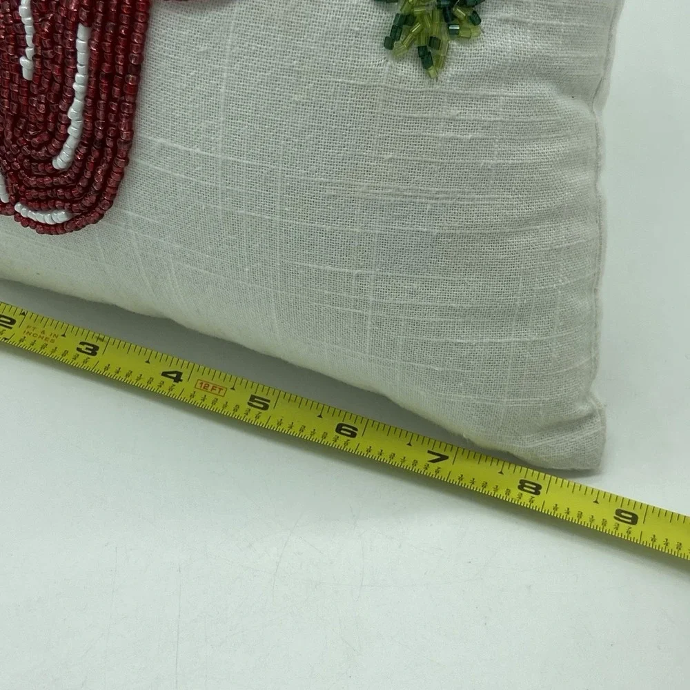 Devi Designs Beaded Christmas Pillow Red Truck 14.5